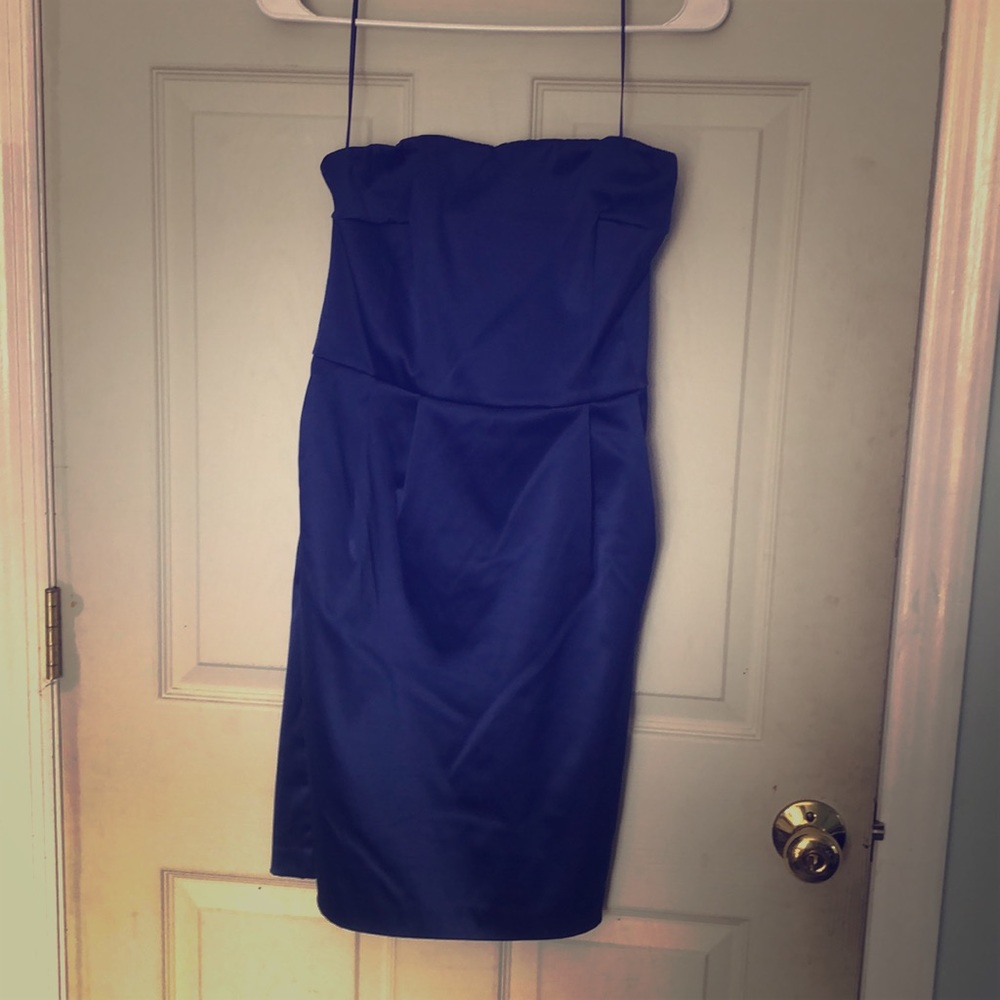 Strapless purple/blue dress